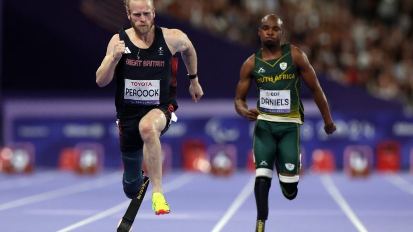 Jonnie Peacock&rsquo;s bid for a third gold medal in four Paralympic Games was unsuccessful on Tuesday as he finished fifth in the men&rsquo;s 100m T64 final at the Stade de France.