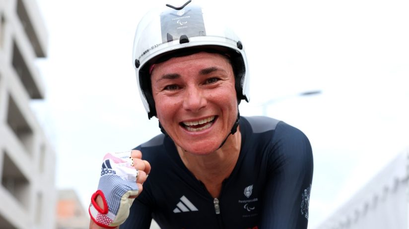 Dame Sarah Storey defended her C5 time trial title to win her 19th Paralympic gold medal