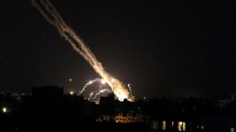 Image of a previous rocket strike from Palestinian militants into Israel. Photo: REUTERS/Ibraheem Abu Mustafa