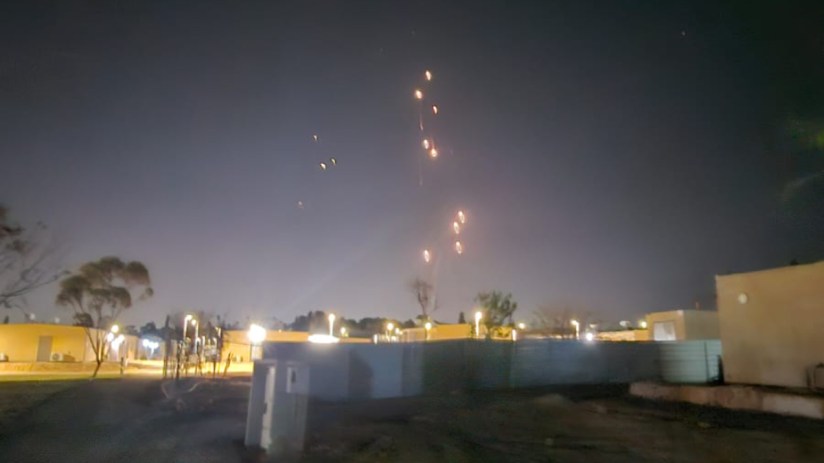 Photo issued by Simon King of explosions over Kibbutz Hatzerim in Israel. Issue date: Tuesday October 1, 2024. (Simon King/PA Wire)