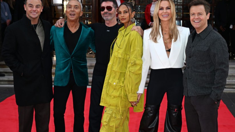 Anthony McPartlin, Bruno Tonioli, Simon Cowell, Alesha Dixon, Amanda Holden and Declan Donnelly attend the Britain's Got Talent 2024 photocall on January 25, 2024 in London, England. (Photo by Kate Green/Getty Images)