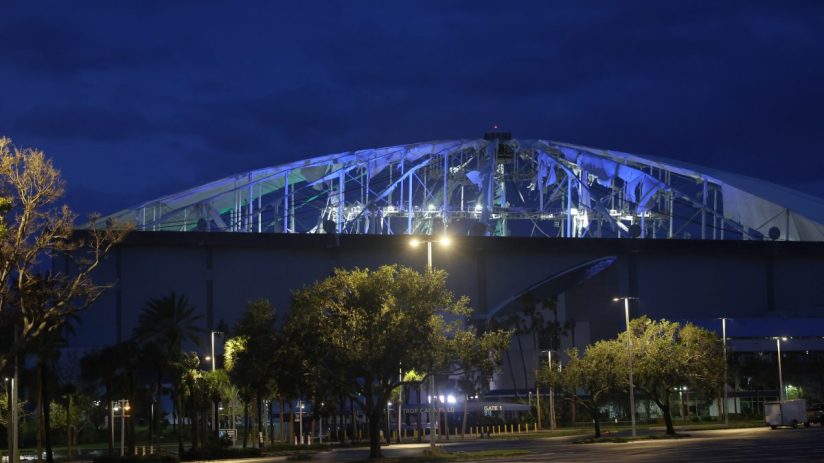 Tropicana Field, home to the Tampa Bay Rays, had its fabric roof ripped to shreds by Hurricane Milton this week.
