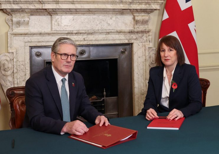 LONDON, ENGLAND - OCTOBER 28: Britain's Prime Minister Keir Starmer meets with Britain's Chancellor of the Exchequer Rachel Reeves, days before the announcement on the first budget of the new Labour government, at Downing Street on October 28, 2024 in London, England. Starmer and Reeves are meeting ahead of the Budget on Wednesday. (Photo by Hollie Adams - WPA Pool/Getty Images)