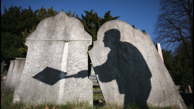 Graves in a London cemetery