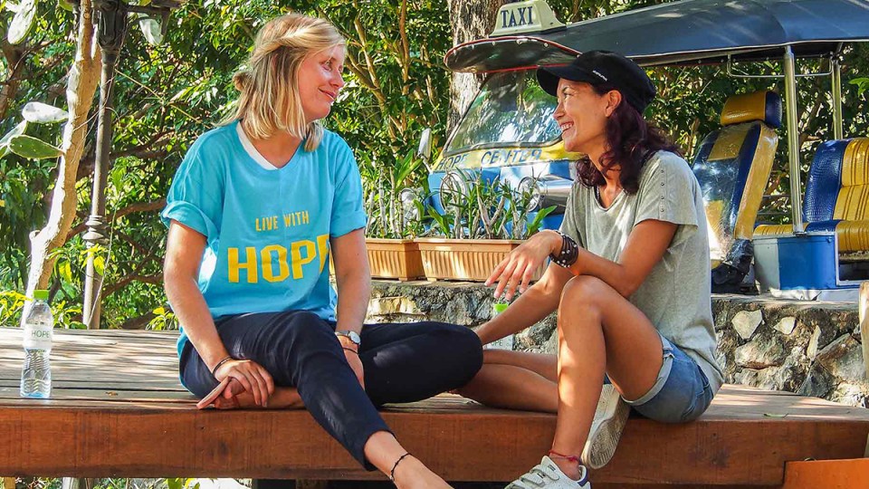 Hope Rehab Thailand facility surrounded by lush greenery, symbolizing a peaceful environment for addiction recovery and we...