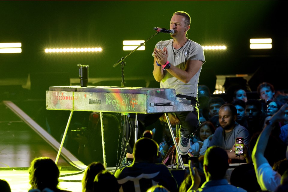 Coldplay's Chris Martin performs