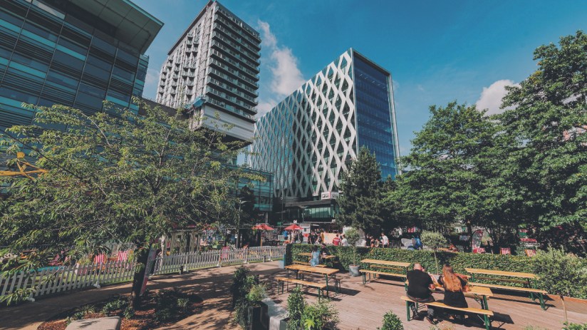 Property developer Landsec reported strong demand for premium office space in central London, as firms react to the message of interest rates being "higher for longer." (Landsec media city)