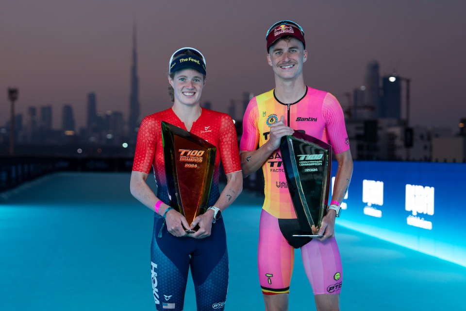 Knibb and Van Riel were crowned inaugural T100 Triathlon World Champions in Dubai