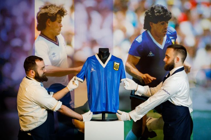 Maradona's 'Hand of God' shirt became one of the most expensive items of sports memorabilia when it sold for &pound;7m at auction in 2022