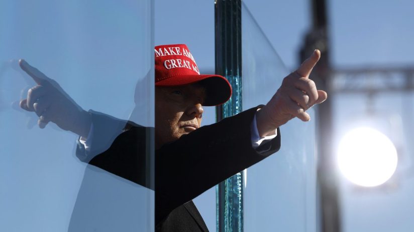 LITITZ, PENNSYLVANIA - NOVEMBER 03: Republican presidential nominee, former U.S. President Donald Trump holds a campaign rally at Lancaster Airport on November 03, 2024 in Lititz, Pennsylvania. With only two days until the election, Trump is campaigning for re-election on Sunday in the battleground states of Pennsylvania, North Carolina and Georgia. (Photo by Chip Somodevilla/Getty Images)