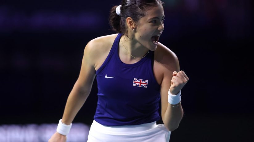 Emma Raducanu and Katie Boulter won their ties against Canada as team Great Britain booked a place in the semi-finals of the Billie Jean King Cup.