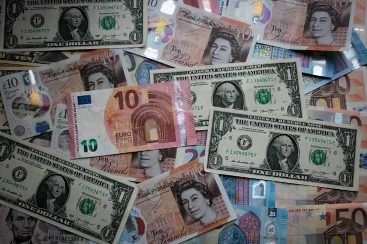 BATH, ENGLAND - OCTOBER 13: In this photo illustration, the new &pound;10 note is seen alongside euro notes and US dollar bills on October 13, 2017 in Bath, England. Currency experts have warned that as the uncertainty surrounding Brexit continues, the value of the British pound, which has remained depressed against the US dollar and the euro since the UK voted to leave in the EU referendum, is likely to fluctuate. (Photo Illustration by Matt Cardy/Getty Images)