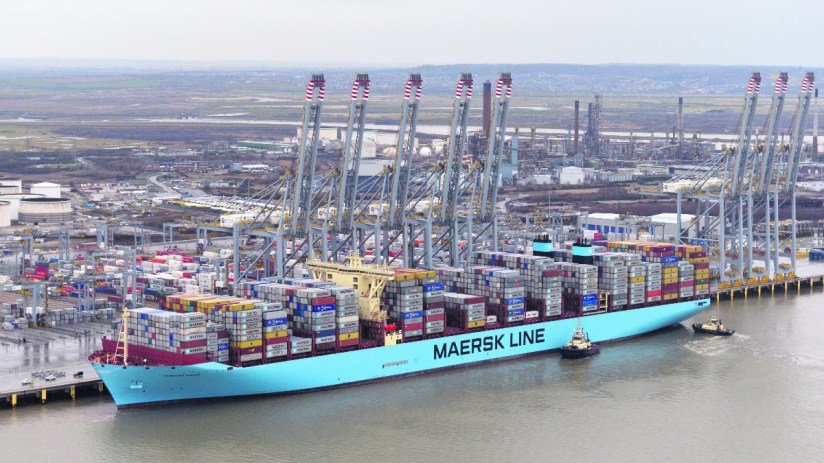 A Maersk ship at London Gateway (www.nickstrugnell.com )