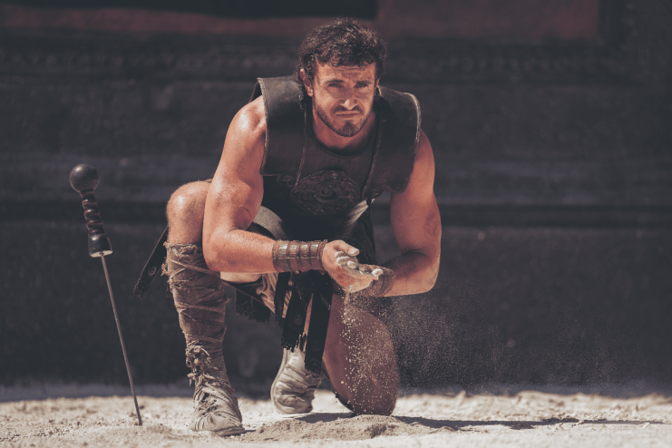 Paul Mescal grips in the Gladiator II sequel