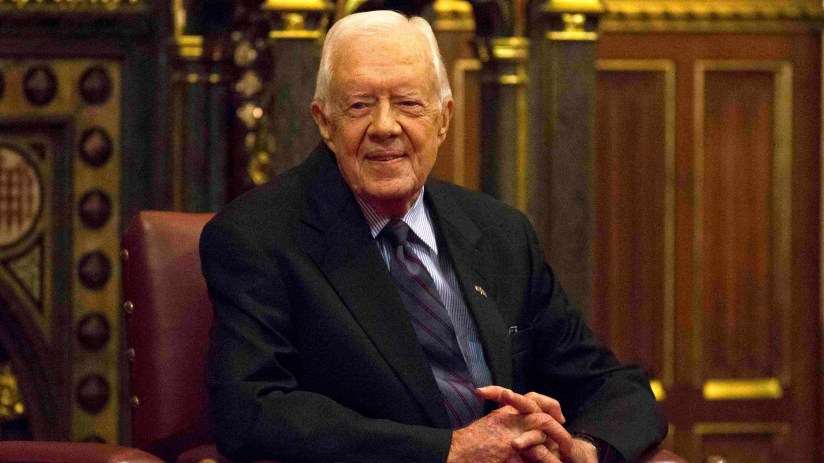 Former US President Jimmy Carter who has died aged 100. Photo credit should read: Neil Hall/PA Wire