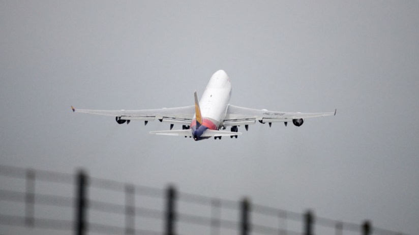 An aircraft departs from Stansted Airport. (Photo by Gareth Cattermole/Getty Images)