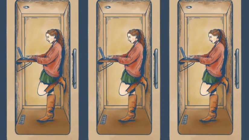 Anna Moloney finds peace in an office booth, solving open-plan distractions, a key trend in modern workspaces.