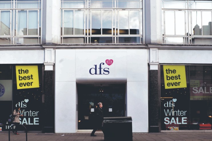 Photo of a DFS store in Tottenham Court Road, London.