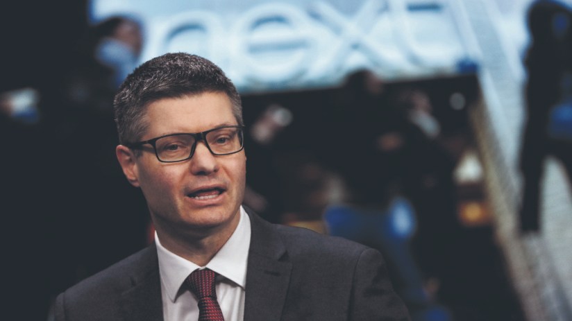Simon Wolfson, chief executive officer of Next Plc, speaks during a Bloomberg Television interview in London. Photographer: Chris Ratcliffe/Bloomberg via Getty Images