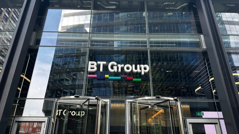 A sign at the headquarters building of BT Group Plc in Aldgate, (Photographer: Hollie Adams/Bloomberg via Getty Images)