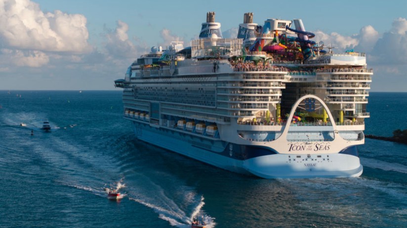 Icon of the Seas, which is owned by Royal Caribbean, is the largest cruise ship in the world. (Photo by Joe Raedle/Getty Images)