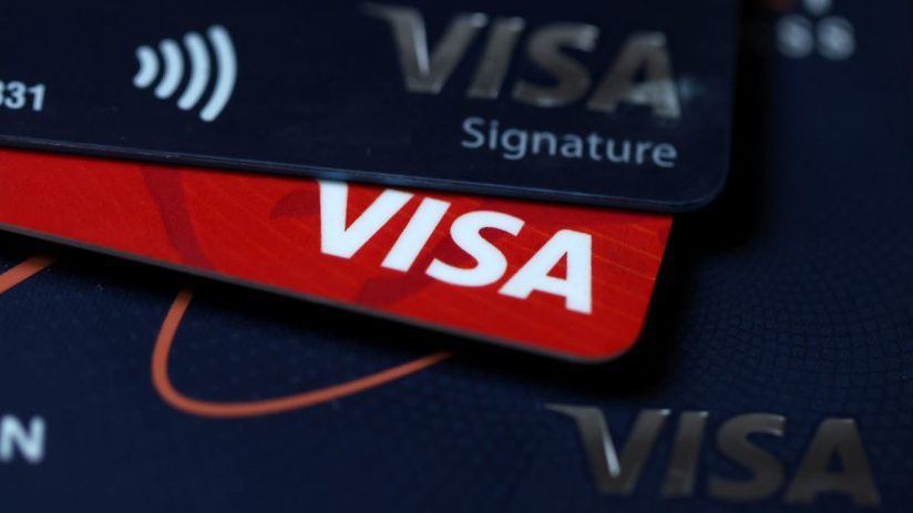 SAN ANSELMO, CALIFORNIA - FEBRUARY 07: In this photo illustration, Visa credit cards are displayed on February 07, 2024 in San Anselmo, California. According to a report by the Federal Reserve Bank of New York, credit card debt in the United States has reached $1.13 trillion. (Photo Illustration by Justin Sullivan/Getty Images)