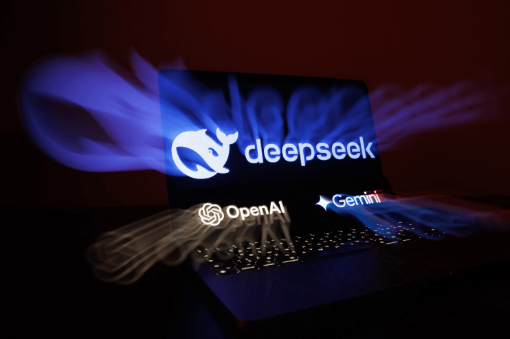 The logos of OpenAI, DeepSeek and Google Gemini artificial intelligence apps on a laptop, arranged in Riga, Latvia, on Wednesday, Jan. 29, 2025. Microsoft Corp. and OpenAI are investigating whether data output from OpenAI&rsquo;s technology was obtained in an unauthorized manner by a group linked to Chinese artificial intelligence startup DeepSeek, according to people familiar with the matter. Photographer: Andrey Rudakov/Bloomberg via Getty Images