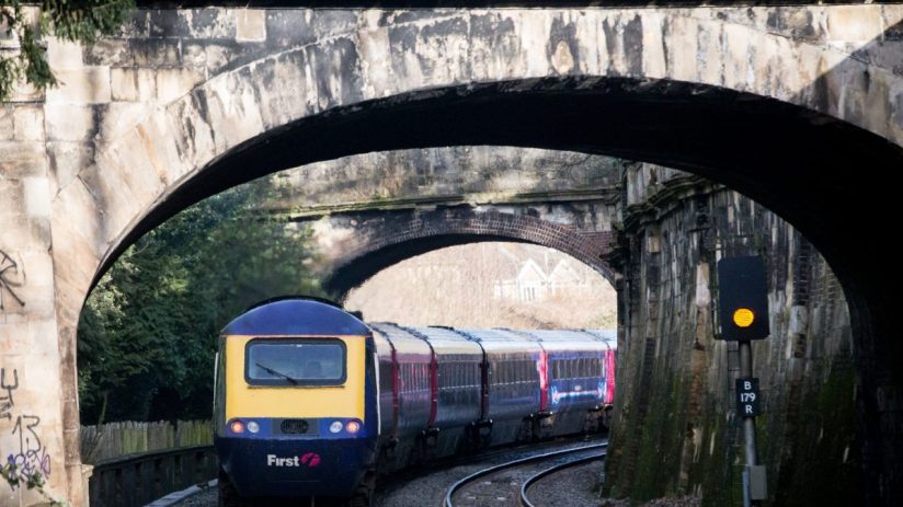 Firstgroup shares soared more than eight per cent on Tuesday after the transport giant reported a bumper set of annual results.
