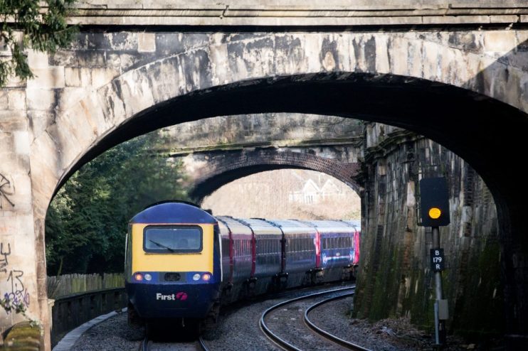 Firstgroup shares soared more than eight per cent on Tuesday after the transport giant reported a bumper set of annual results.