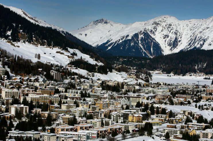 DAVOS, SWITZERLAND - JANUARY 26: The Alpine ski resort of Davos where the World Economic Forum is taking place January 26, 2008 in Davos, Switzerland. Some of the World's top business people, heads of state and representatives of NGOs will meet at the forum until Sunday. (Photo by Jeff J Mitchell/Getty Images)