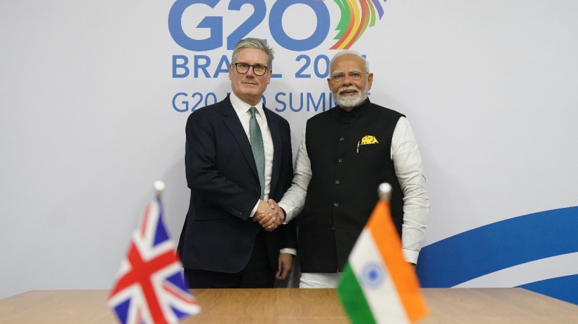 Prime Minister Keir Starmerwith Narendra Modi, Prime Minister of India, at the G20 summit. Photo: PA