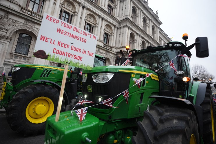 Protesters at a tractor rally in Westminster warned &ldquo;we are at breaking point&rdquo; as they campaigned against changes to farm inheritance tax. Photo: PA
