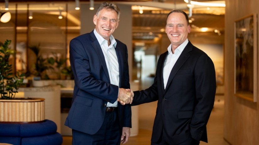 Ross McEwan (left)) and BHP Chair Ken MacKenzie