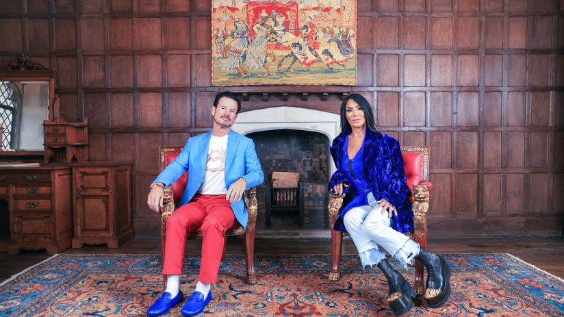 Non-doms Steve Mulholland (left) and Ann Kaplan Mulholland (right) in Lympne Castle (image courtesy of Ann Kaplan Mulholland)