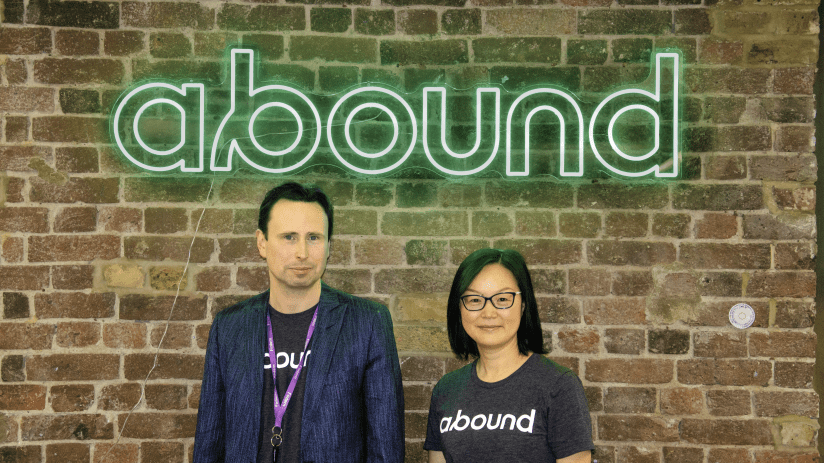 Abound's co-founders, Gerald Chappell (right) and Dr Michelle He (left). (Image: Abound)