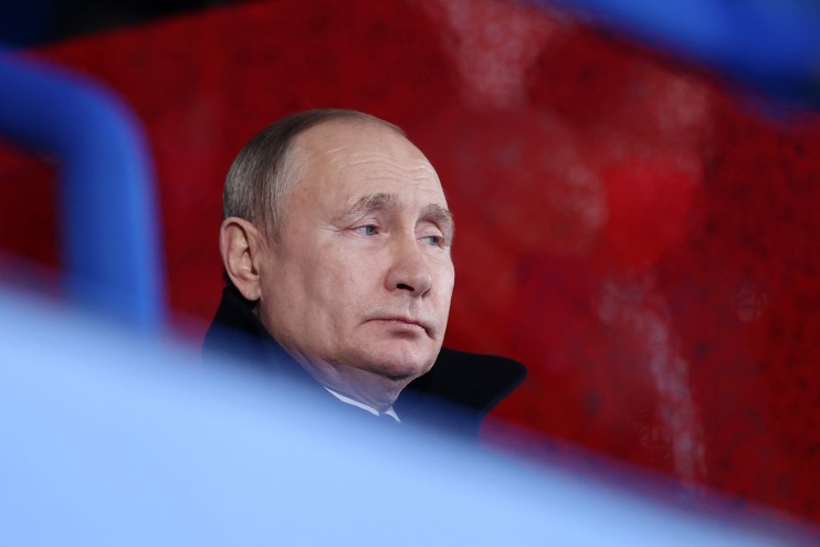BEIJING, CHINA - FEBRUARY 04: Vladimir Putin, President of Russia looks on during the Opening Ceremony of the Beijing 2022 Winter Olympics at the Beijing National Stadium on February 04, 2022 in Beijing, China.