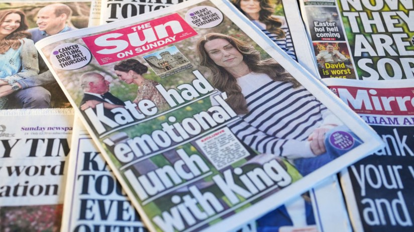 The Sun, The Times and TalkTV form part of News UK. Credit - Getty.