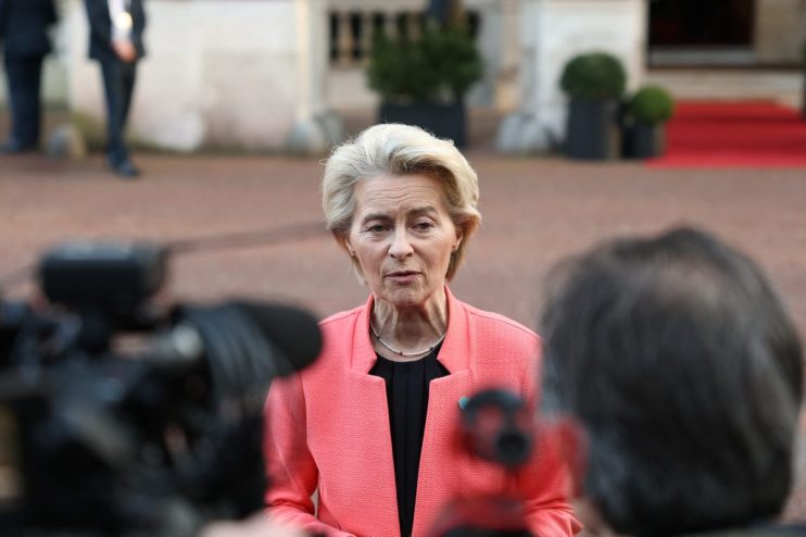 In February, Trump imposed a 25% levy on EU goods including aluminium and steel. (Photo by Toby Melville - WPA Pool/Getty Images)