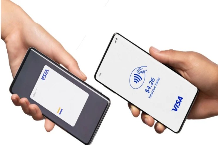Tap-to-phone pay with visa devices.
