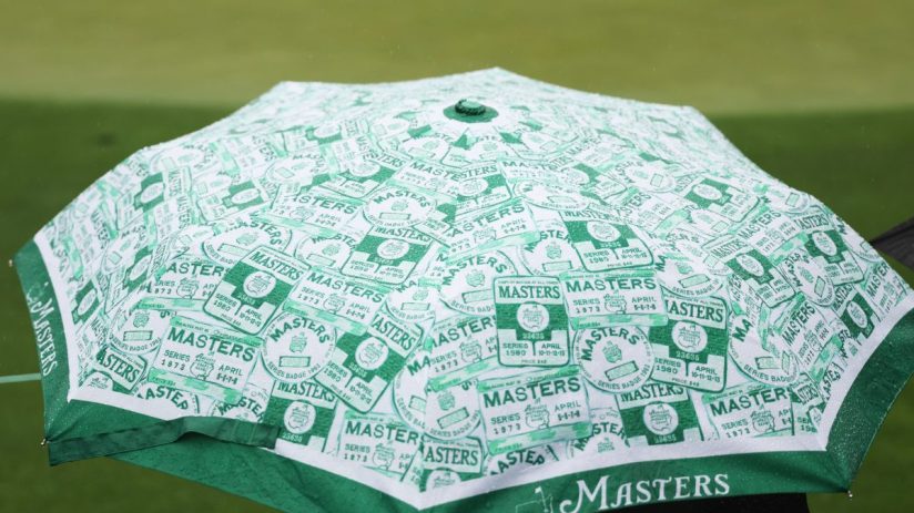 Monday's practice at the Masters has been delayed by storms