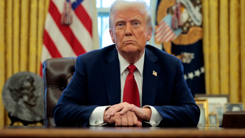 WASHINGTON, DC - JANUARY 30: U.S. President Donald Trump talks to reporters from the Resolute Desk after signing an executive order to appoint the deputy administrator of the Federal Aviation Administration in the Oval Office at the White House on January 30, 2025 in Washington, DC. Trump also signed a memorandum ordering an immediate assessment of aviation safety and ordering an elevation of what he called &ldquo;competence&rdquo; over &ldquo;D.E.I.&rdquo; (Photo by Chip Somodevilla/Getty Images)