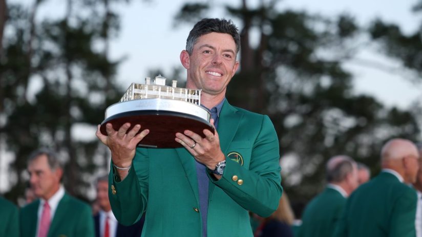 Masters champion Rory McIlroy has closed the gap to Tiger Woods in the PGA prize money rankings after completing golf&rsquo;s career grand slam on Sunday at Augusta National.