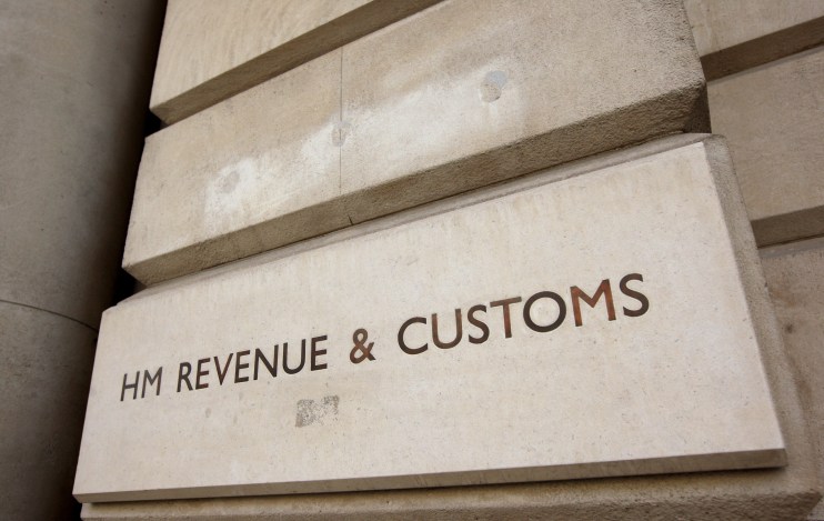 LONDON, ENGLAND - MAY 08: A general view of the sign for the Government department of "HM Revenue and Customs" in Westminster on May 8, 2009 in London, England. (Photo by Oli Scarff/Getty Images)