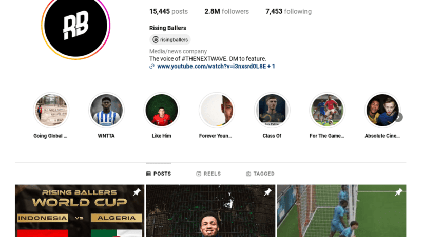 Rising Ballers has grown a social media following of around 10m