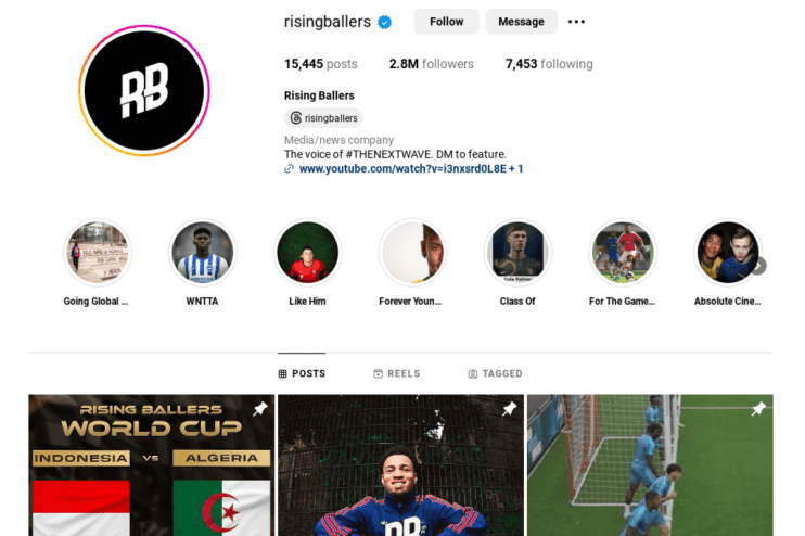 Rising Ballers has grown a social media following of around 10m