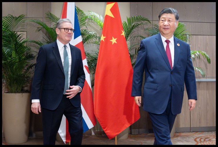 UK Prime Minister Keir Starmer and Xi Jinping of China