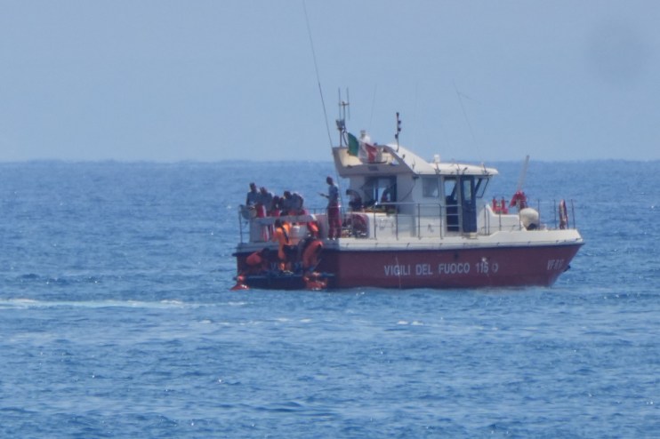 Members of the initial rescue operation pictured. Photo credit: Jonathan Brady/PA Media.