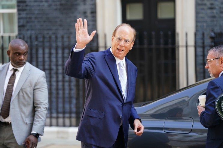 Larry Fink, chairman and CEO of BlackRock, arrives in Downing Street. Photo credit: Ben Whitley/PA Wire