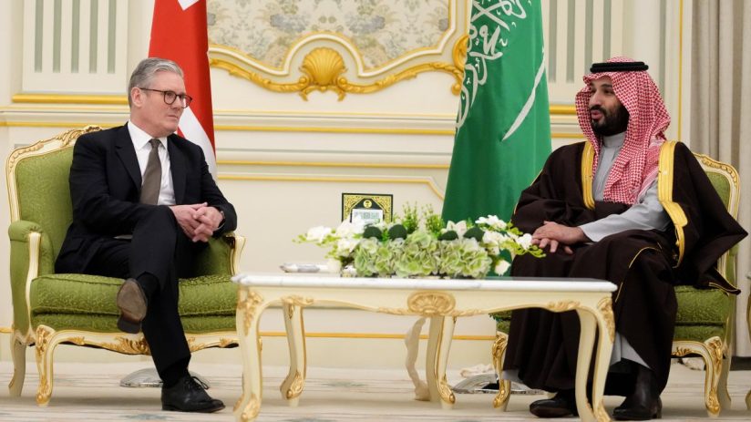 RIYADH, SAUDI ARABIA - DECEMBER 09: Britain's Prime Minister Keir Starmer meets Saudi Arabian Crown Prince Mohammed bin Salman Al Saud at the Royal Court on December 9, 2024 in in Riyadh, Saudi Arabia. Prime Minister Starmer is traveling to the United Arab Emirates, the Kingdom of Saudi Arabia, and the Republic of Cyprus between December 8-10. (Photo by Kirsty Wigglesworth - WPA Pool/Getty Images)