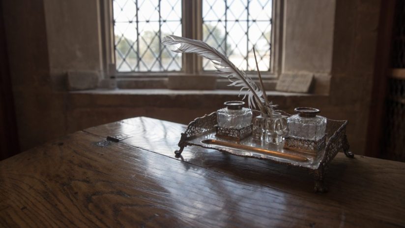 SALISBURY, ENGLAND - SEPTEMBER 14: A old pen and ink bottle is seen as members of the public visit the library at Salisbury Cathedral on September 14, 2016 in Salisbury, England. Starting this month, the cathedral is offering the general public access to the library for the first time with organised guided tours. Although the room housing the library at Salisbury Cathedral was built in 1445 the origins of the library stretch back much further and still contains a large collection of books that were created by the scribes of the old cathedral in the late 11th century which constitutes the largest collection of manuscripts of the Norman period still with its original owner. Today the Library holds approximately 8,000 volumes dating from the ninth century to the present day, with the majority of books being theological and literary texts with further examples of a wide range of other subjects including science, mathematics and medicine. (Photo by Matt Cardy/Getty Images)
